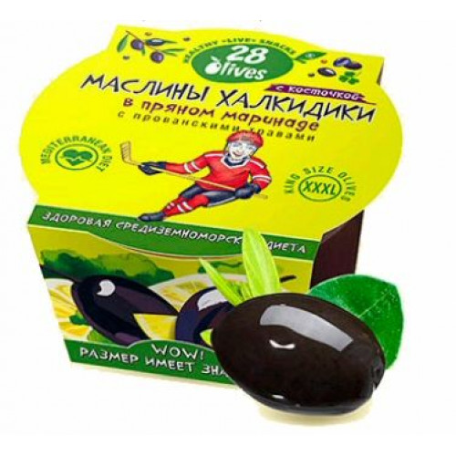 Маслины Халкидики в пряном маринаде, с косточкой 150г Маслины Халкидики в пряном маринаде, с косточкой 150г