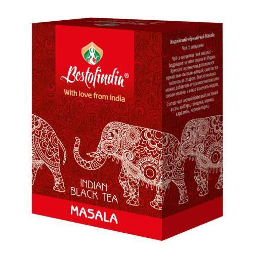 Чай MASALA INDIAN BLACK TEA черный с натуральными специями индийский листовой Bestofindia 100г Чай MASALA INDIAN BLACK TEA черный с натуральными специями индийский листовой Bestofindia 100г