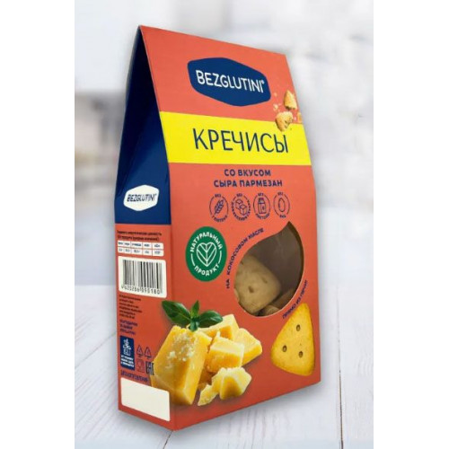 Крекеры “Кречисы” сыр пармезан Bezglutini 85 г | Bezglutini Крекеры “Кречисы” сыр пармезан Bezglutini 85 г | Bezglutini