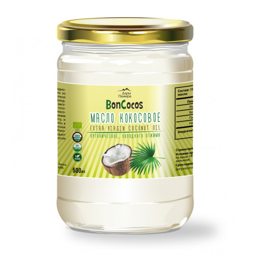 Масло кокосовое органическое холодного отжима (Virgin Coconut Oil), BONCOCOS, органика, 500мл, ст/б | BonCocos Масло кокосовое органическое холодного отжима (Virgin Coconut Oil), BONCOCOS, органика, 500мл, ст/б | BonCocos