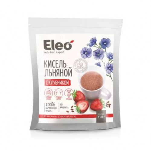 Кисель льняной с клубникой 150 г | Eleo Кисель льняной с клубникой 150 г | Eleo