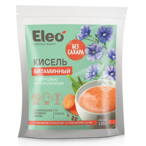 Кисель льняной “витаминный” с морковью и псиллиумом 150 г | Eleo
