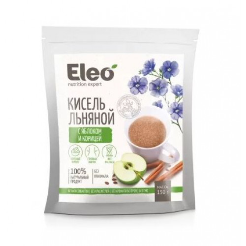 Кисель льняной с яблоком и корицей 150 г | Eleo Кисель льняной с яблоком и корицей 150 г | Eleo