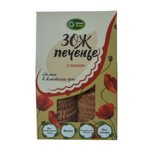 Печенье овсяное ЗОЖ с маком 150 г | Green Злак Печенье овсяное ЗОЖ с маком 150 г | Green Злак