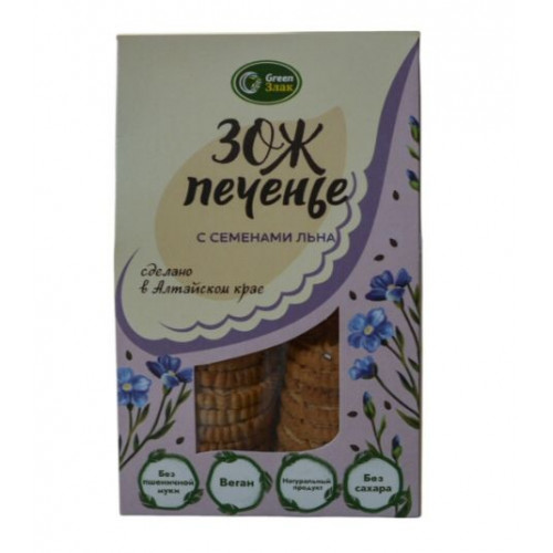 Печенье овсяное ЗОЖ с семенами льна 150 г | Green Злак Печенье овсяное ЗОЖ с семенами льна 150 г | Green Злак