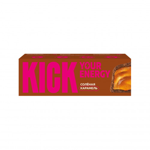 Батончик "KICK energy" арахисовый с соленой карамелью в карамельном шоколаде 45г, НОВИНКА 12 мес, 1/10 Батончик "KICK energy" арахисовый с соленой карамелью в карамельном шоколаде 45г, НОВИНКА 12 мес, 1/10