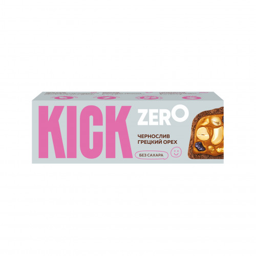Батончик “KICK” Без сахара арахис, изюм, чернослив, грецкий орех в шоколаде 45 г | Kick