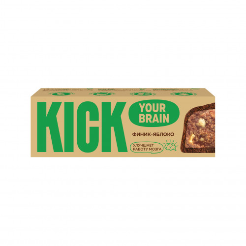 Батончик "KICK brain" финик-яблоко в шоколаде 45г Батончик "KICK brain" финик-яблоко в шоколаде 45г
