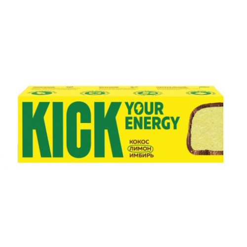 Батончик "KICK energy" кокос с лимоном и имбирем 45 Батончик "KICK energy" кокос с лимоном и имбирем 45
