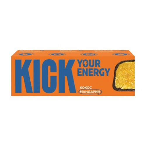 Батончик "KICK energy" кокос с мандарином 45 Батончик "KICK energy" кокос с мандарином 45