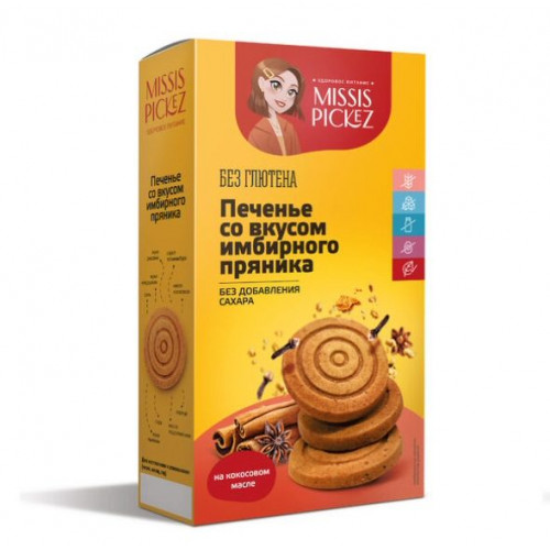 Печенье песочное Имбирный пряник Missis Pickez 100г Печенье песочное Имбирный пряник Missis Pickez 100г