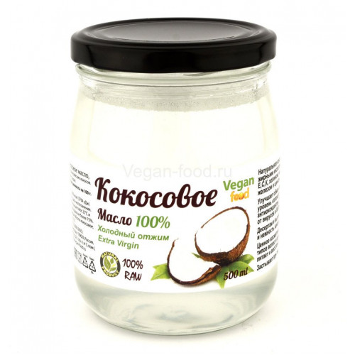 Масло кокосовое н.раф. 500 мл | Vegan Food
