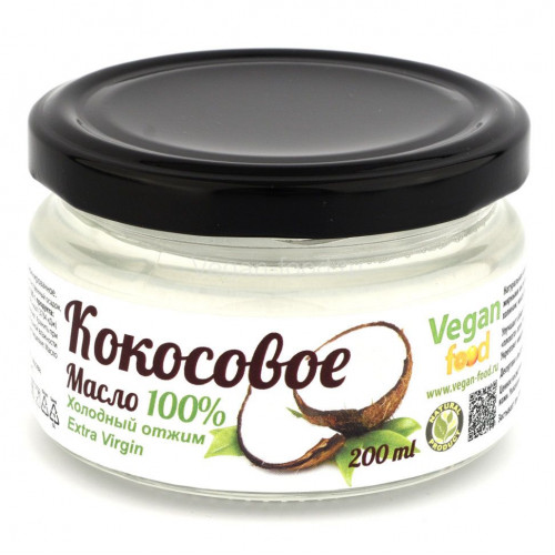 Масло кокосовое н.раф. 200 мл | Vegan Food