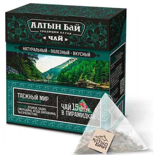 Чайный напиток “Таежный мир” общеукрепляющий пирамидка 15*10 г | Алтын бай Чайный напиток “Таежный мир” общеукрепляющий пирамидка 15*10 г | Алтын бай