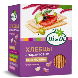 Хлебцы амарантовые кукурузно-рисовые с чесноком 195г Хлебцы амарантовые кукурузно-рисовые с чесноком 195г