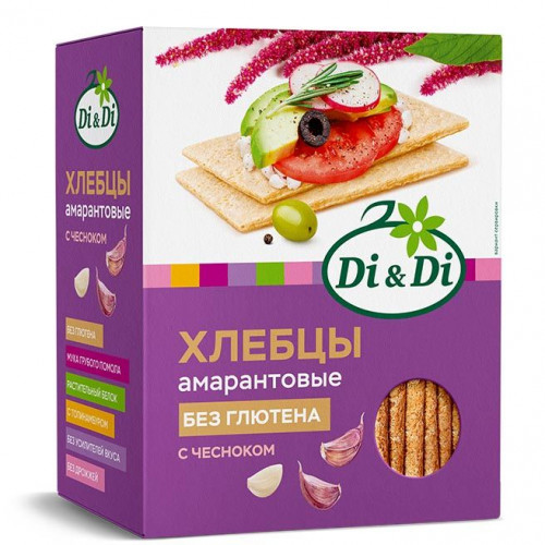 Хлебцы амарантовые кукурузно-рисовые с чесноком 195 г | Ди энд Ди Хлебцы амарантовые кукурузно-рисовые с чесноком 195 г | Ди энд Ди