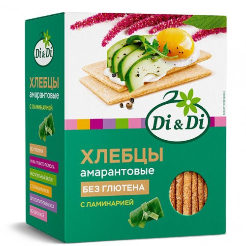 Хлебцы амарантовые кукурузно-рисовые с ламинарией 195г Хлебцы амарантовые кукурузно-рисовые с ламинарией 195г