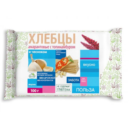 Хлебцы амарантовые c чесноком 100г