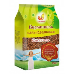Макароны пшеничные "Вермишель" цельнозерновые 350г Макароны пшеничные "Вермишель" цельнозерновые 350г