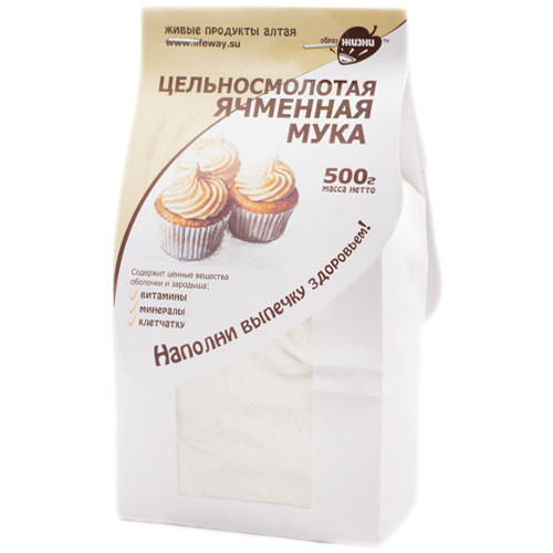 Мука ячменная цельносмолотая алтайская "Образ Жизни" 500 г Мука ячменная цельносмолотая алтайская "Образ Жизни" 500 г