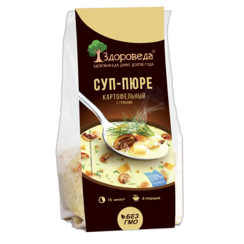 Вегетарианский картофельный суп-пюре с грибами "Здороведа" 110 г Вегетарианский картофельный суп-пюре с грибами "Здороведа" 110 г