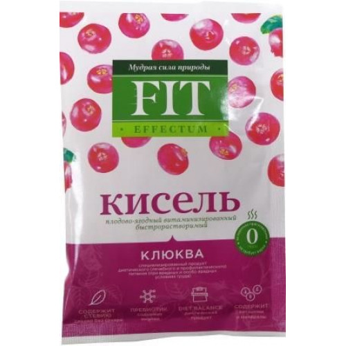 Кисель FIT EFFECTUM “Клюква” б/р пакет-саше 30 г | Фит Парад