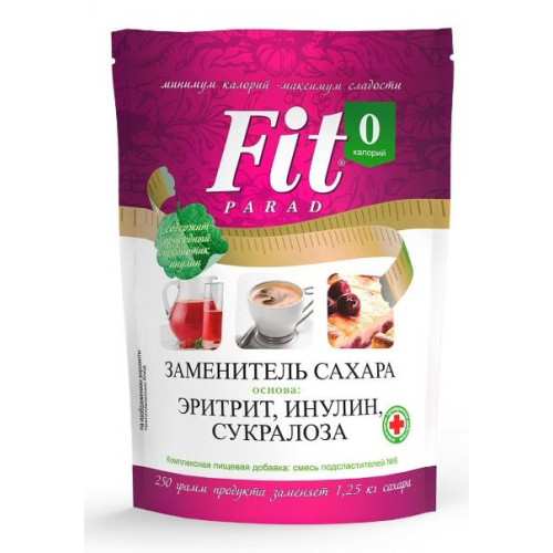 ФитПарад № 6 - 250г эритрит, инулин, сукралоза ДОЙ-ПАК ФитПарад № 6 - 250г эритрит, инулин, сукралоза ДОЙ-ПАК