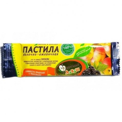 Пастила “Фруктовый Лаваш” плитка яблочно-ежевичный (1 шт) 35 г | Фруктовый лаваш