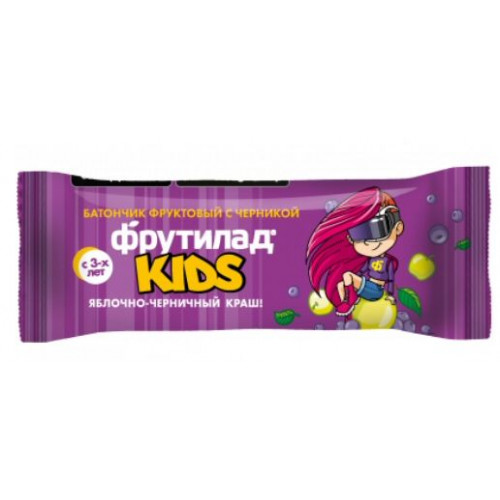 Батончик "Фрутилад KIDS" Яблоко-Черника, детский 25г Батончик "Фрутилад KIDS" Яблоко-Черника, детский 25г