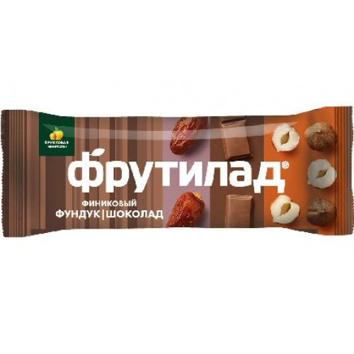 Батончик "Фрутилад" финиковый с фундуком и шоколадом 42г Батончик "Фрутилад" финиковый с фундуком и шоколадом 42г
