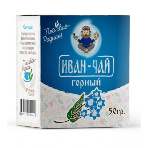 Иван-чай, пачка, 50г, горный | Иван Да Иван-чай, пачка, 50г, горный | Иван Да