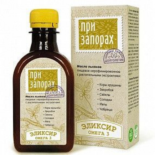 Эликсир "При Запорах" на льняном масле 200мл