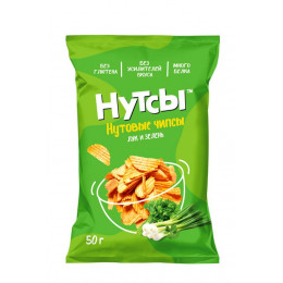 Чипсы нутовые Лук и зелень "Нутсы" безглютеновые 50г
