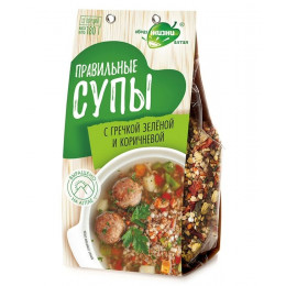 Суп с гречкой зеленой и коричневой 180г Суп с гречкой зеленой и коричневой 180г