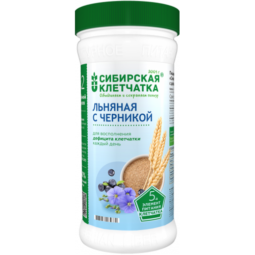 Клетчатка льняная с Черникой 280г Клетчатка льняная с Черникой 280г
