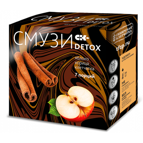 Смузи detox яблоко и корица 7*12 г | Сибирская клетчатка Смузи detox яблоко и корица 7*12 г | Сибирская клетчатка