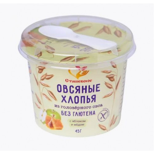 Хлопья овсяные с соленой карамелью, стаканчик с ложкой 45г Хлопья овсяные с соленой карамелью, стаканчик с ложкой 45г