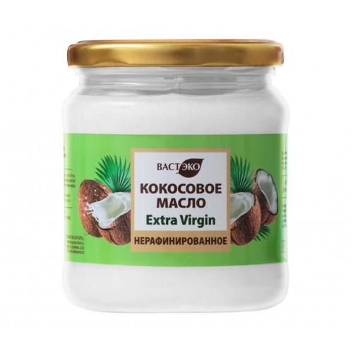 Масло кокосовое нерафинированное Extra virgin, банка 450мл