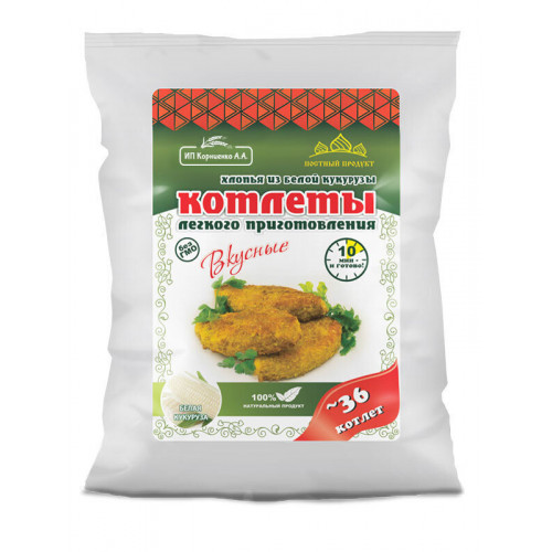 Хлопья (котлетные) из белой кукурузы 500г Хлопья (котлетные) из белой кукурузы 500г