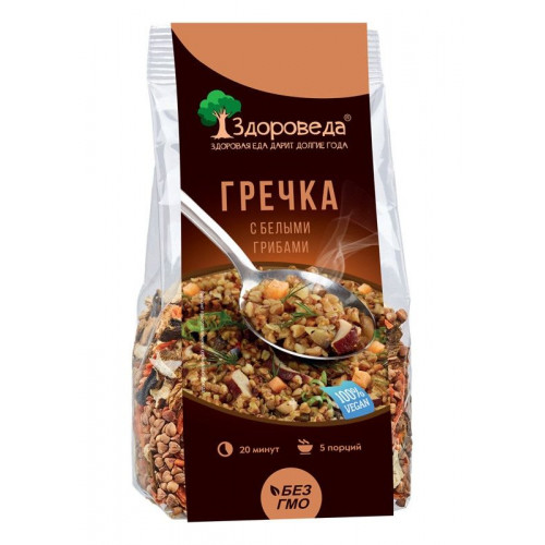 Гречка с белыми грибами 250 г | Здороведа