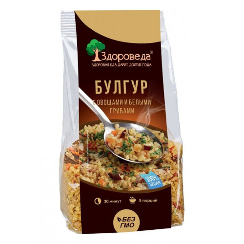 Булгур с белыми грибами и овощами 250г